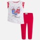 Mayoral 3541-58 Spodnie rybaczki i koszulka z asymetrycznym dołem dla dziewczynki