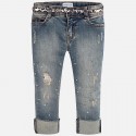 Mayoral spodnie 4542-84 Długie jeansowe z paskiem dla dziewczynki regular fit