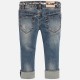 Mayoral spodnie 4542-84 Długie jeansowe z paskiem dla dziewczynki regular fit