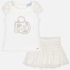 Komplet Mayoral 3958-71 Komplet koszulka i koronkowa spódnica dla dziewczynki