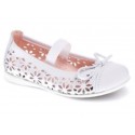 buty ażurowe komunijne dla dziewczynki białe Pablosky 331703