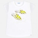 Bluzka Mayoral 6002-41 Koszulka z krótkim rękawem z nadrukiem butów dla dziewczyny